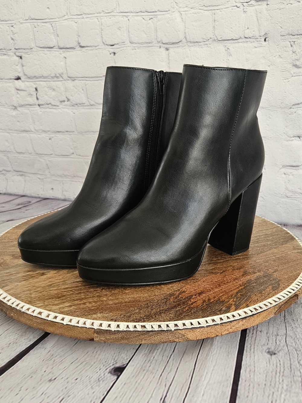 Steve Madden Black Platform Block Heel Ankle Boots